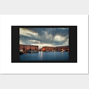 Liverpool Albert Dock at dusk Posters and Art